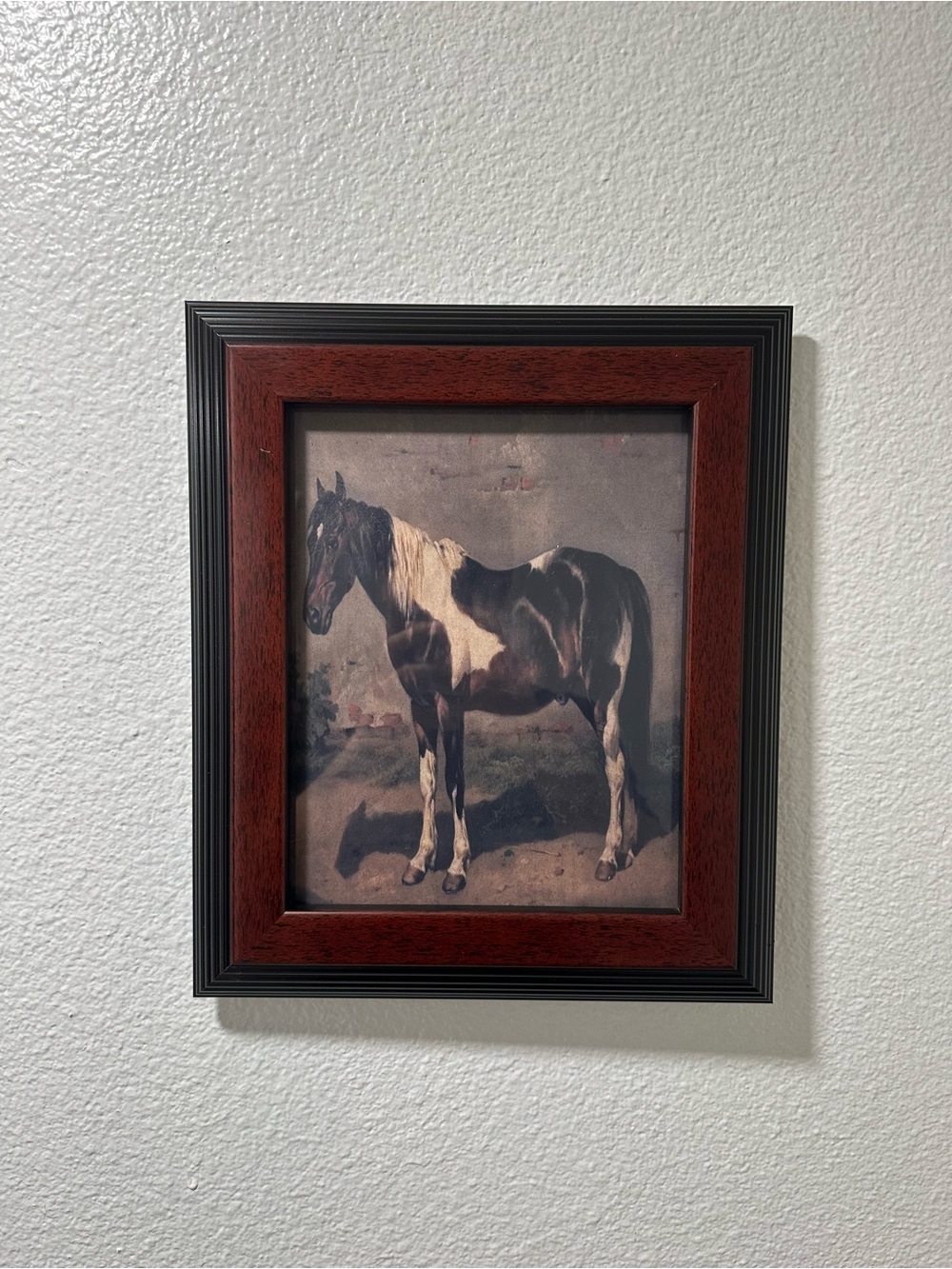 Framed Horse Wall Art - Black and Brown Frame